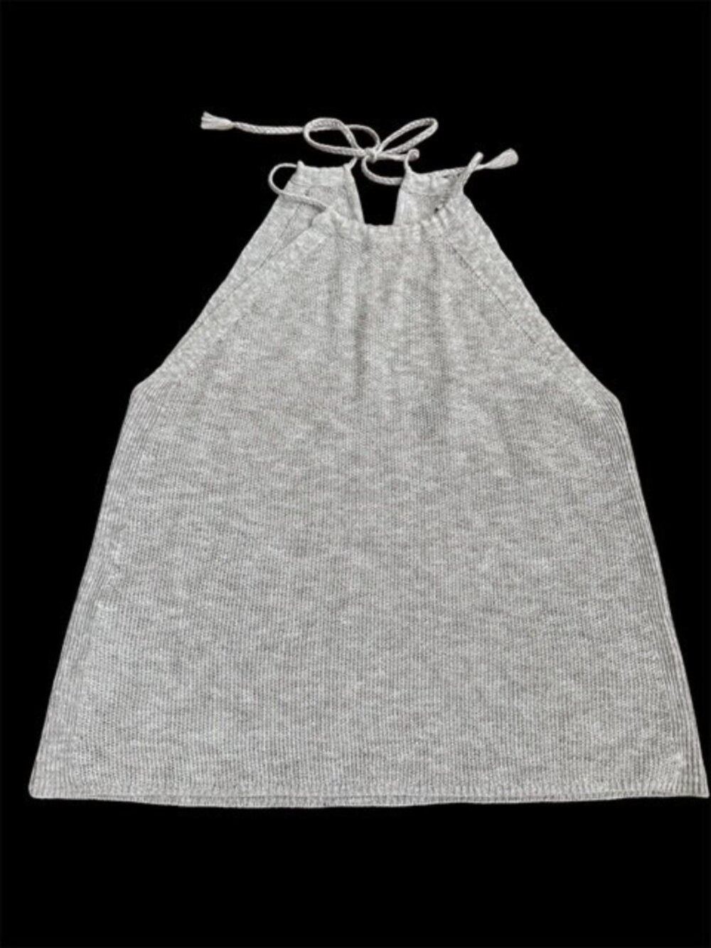 Tommy Bahama Medium Beige Knit halter top Braided Tie Closure Cotton Linen Beach
